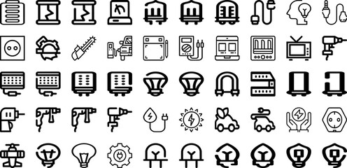Set Of Electric Icons Collection Isolated Silhouette Solid Icons Including Electricity, Charger, Electric, Vehicle, Technology, Power, Energy Infographic Elements Logo Vector Illustration