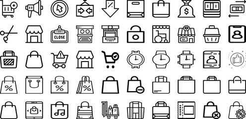 Set Of Shop Icons Collection Isolated Silhouette Solid Icons Including Discount, Store, Business, Buy, Shop, Sale, Promotion Infographic Elements Logo Vector Illustration