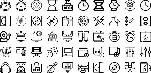 Set Of Time Icons Collection Isolated Silhouette Solid Icons Including Sign, Icon, Vector, Clock, Time, Graphic, Symbol Infographic Elements Logo Vector Illustration