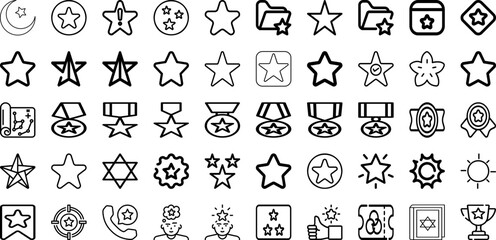 Set Of Star Icons Collection Isolated Silhouette Solid Icons Including Icon, Symbol, Shape, Vector, Design, Star, Sign Infographic Elements Logo Vector Illustration