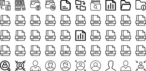 Set Of File Icons Collection Isolated Silhouette Solid Icons Including Management, File, Information, Icon, Office, Document, Business Infographic Elements Logo Vector Illustration