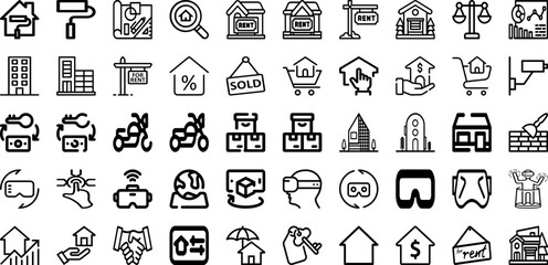 Set Of Real Icons Collection Isolated Silhouette Solid Icons Including Estate, House, Home, Investment, Property, Real, Business Infographic Elements Logo Vector Illustration