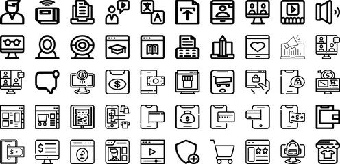 Set Of Line Icons Collection Isolated Silhouette Solid Icons Including Element, Line, Abstract, Background, Illustration, Vector, Design Infographic Elements Logo Vector Illustration