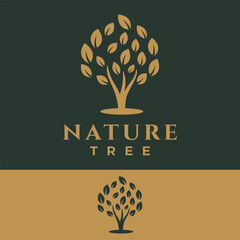 organic nature tree in simple elegant vector template.