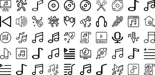 Set Of Song Icons Collection Isolated Silhouette Solid Icons Including Vector, Background, Sound, Design, Music, Song, Illustration Infographic Elements Logo Vector Illustration