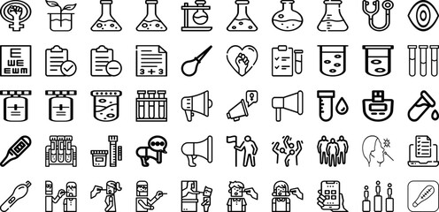 Set Of Test Icons Collection Isolated Silhouette Solid Icons Including Pandemic, Patient, Coronavirus, Doctor, Test, Swab, Virus Infographic Elements Logo Vector Illustration