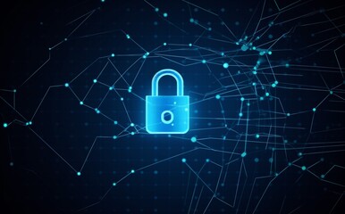 cyberspace system cyber digital lock network security technology information protection. Generative AI.