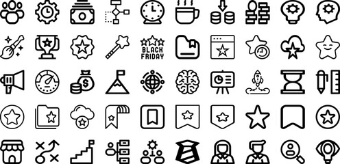 Set Of Star Icons Collection Isolated Silhouette Solid Icons Including Icon, Vector, Design, Star, Symbol, Sign, Shape Infographic Elements Logo Vector Illustration