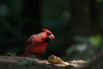 Portrait robin bird on the branch AI Generative