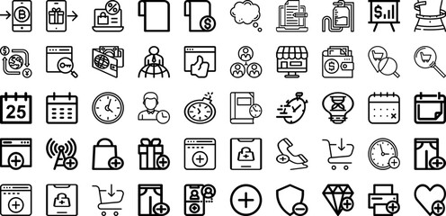 Set Of Line Icons Collection Isolated Silhouette Solid Icons Including Illustration, Vector, Background, Design, Element, Line, Abstract Infographic Elements Logo Vector Illustration