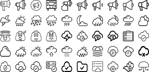 Set Of Loud Icons Collection Isolated Silhouette Solid Icons Including Voice, Loudspeaker, Speaker, Sound, Announcement, Vector, Loud Infographic Elements Logo Vector Illustration