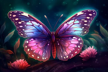 Obraz na płótnie Canvas butterfly on black background