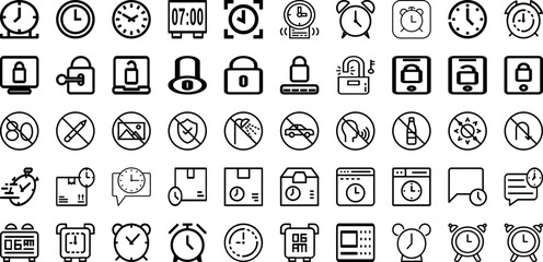 Set Of Lock Icons Collection Isolated Silhouette Solid Icons Including Safety, Icon, Safe, Lock, Protection, Vector, Privacy Infographic Elements Logo Vector Illustration