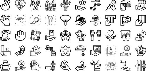 Set Of Hand Icons Collection Isolated Silhouette Solid Icons Including Touch, Hand, Hold, White, Woman, Business, Isolated Infographic Elements Logo Vector Illustration