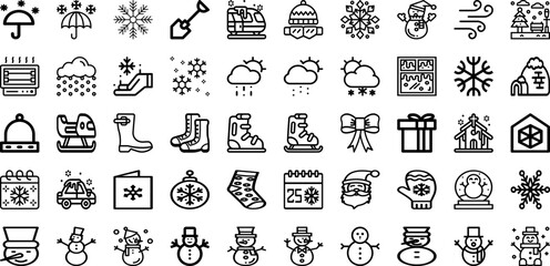 Fototapeta na wymiar Set Of Snow Icons Collection Isolated Silhouette Solid Icons Including Snow, Cold, Winter, Background, Snowflake, Ice, Christmas Infographic Elements Logo Vector Illustration