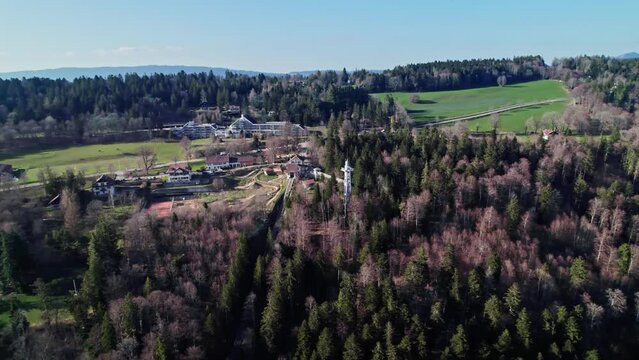 Wholesome panorama view of Chaumont Neuchatel Switzerland
