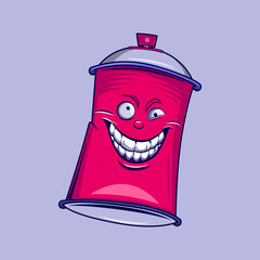 spray paint can monster character illustration