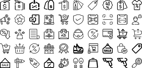 Set Of Shop Icons Collection Isolated Silhouette Solid Icons Including Sale, Business, Buy, Promotion, Shop, Store, Discount Infographic Elements Logo Vector Illustration