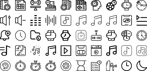 Set Of Time Icons Collection Isolated Silhouette Solid Icons Including Graphic, Sign, Clock, Vector, Time, Symbol, Icon Infographic Elements Logo Vector Illustration