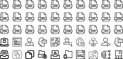 Set Of File Icons Collection Isolated Silhouette Solid Icons Including Icon, Management, File, Information, Business, Office, Document Infographic Elements Logo Vector Illustration