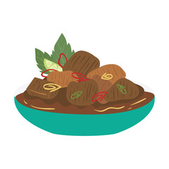 Hand Drawn Indonesian Traditional Food Illustration. 