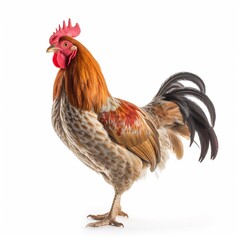 Fototapeta premium Portrait rooster isolated on white AI Generative