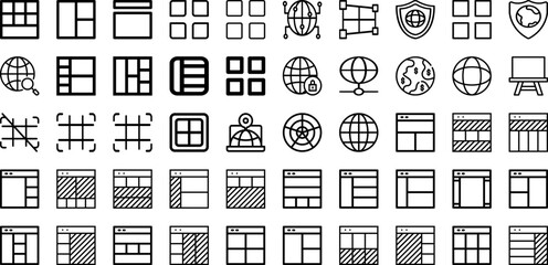 Set Of Grid Icons Collection Isolated Silhouette Solid Icons Including Black, Vector, Graphic, Background, Abstract, Line, Grid Infographic Elements Logo Vector Illustration