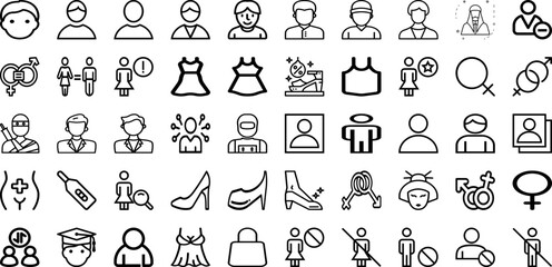 Set Of Male Icons Collection Isolated Silhouette Solid Icons Including Person, Isolated, Young, Male, Man, Adult, Business Infographic Elements Logo Vector Illustration