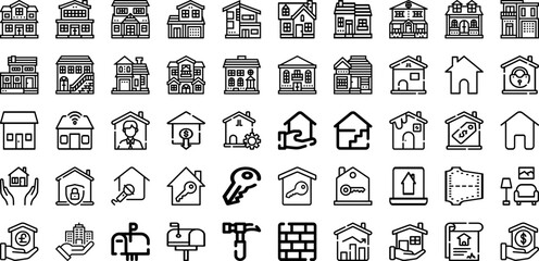 Set Of Real Icons Collection Isolated Silhouette Solid Icons Including Real, Home, House, Investment, Business, Estate, Property Infographic Elements Logo Vector Illustration