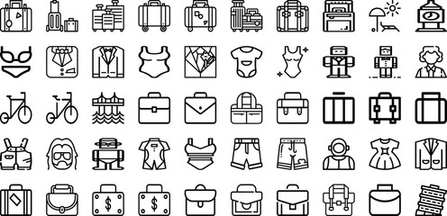 Set Of Suit Icons Collection Isolated Silhouette Solid Icons Including Business, Adult, Man, Male, Businessman, Person, Suit Infographic Elements Logo Vector Illustration