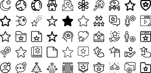 Set Of Star Icons Collection Isolated Silhouette Solid Icons Including Icon, Design, Star, Symbol, Sign, Shape, Vector Infographic Elements Logo Vector Illustration