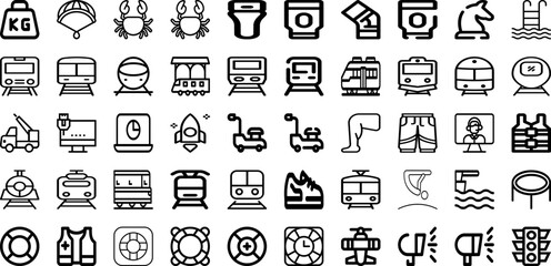 Set Of Port Icons Collection Isolated Silhouette Solid Icons Including Ship, Boat, Crane, Cargo, Shipping, Freight, Industry Infographic Elements Logo Vector Illustration
