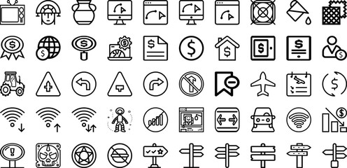 Obraz na płótnie Canvas Set Of Sign Icons Collection Isolated Silhouette Solid Icons Including Background, Traffic, Isolated, Sign, Illustration, Symbol, Vector Infographic Elements Logo Vector Illustration