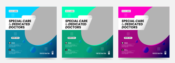 Healthcare social media post for hospital clinic web banner
