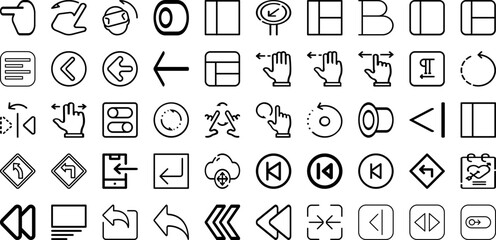 Set Of Left Icons Collection Isolated Silhouette Solid Icons Including Design, Symbol, Sign, Vector, Icon, Left, Illustration Infographic Elements Logo Vector Illustration