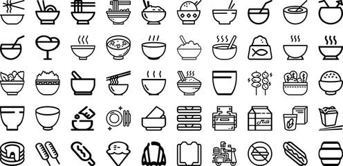 Set Of Food Icons Collection Isolated Silhouette Solid Icons Including Food, Restaurant, Healthy, Vegetable, Icon, Vector, Menu Infographic Elements Logo Vector Illustration