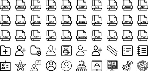 Set Of File Icons Collection Isolated Silhouette Solid Icons Including Information, Icon, Document, Office, Business, File, Management Infographic Elements Logo Vector Illustration