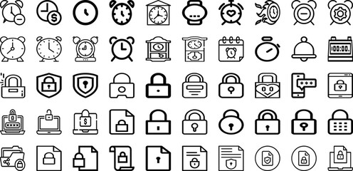 Set Of Lock Icons Collection Isolated Silhouette Solid Icons Including Safety, Privacy, Vector, Protection, Icon, Lock, Safe Infographic Elements Logo Vector Illustration