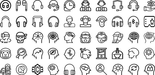 Set Of Head Icons Collection Isolated Silhouette Solid Icons Including Design, Vector, Head, Face, Graphic, Human, Illustration Infographic Elements Logo Vector Illustration