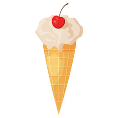 Vector cartoon image of dairy products. Delicious ice cream. The concept of a healthy lifestyle and cooking. An element for your design.