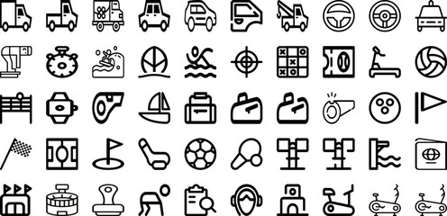 Set Of Port Icons Collection Isolated Silhouette Solid Icons Including Shipping, Cargo, Industry, Freight, Ship, Crane, Boat Infographic Elements Logo Vector Illustration