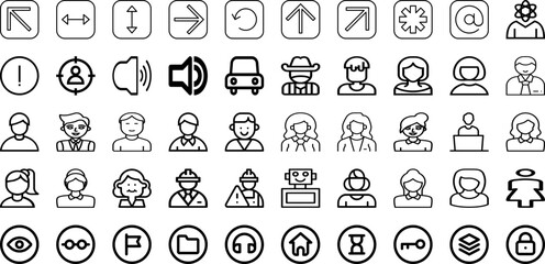 Set Of User Icons Collection Isolated Silhouette Solid Icons Including Vector, People, Icon, User, Avatar, Business, Illustration Infographic Elements Logo Vector Illustration