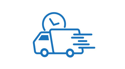Fast delivery truck icon. Fast shipping. Design for mobile apps. Vector illustration.