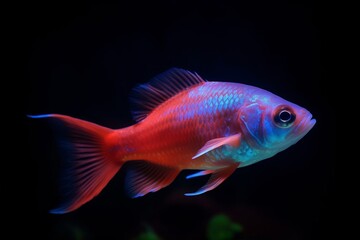 Portrait beautiful fish in the aquarium AI Generative