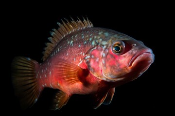 Portrait a beautiful fish on the aquarium AI Generative