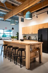 modern co-working spaces, "Smart Shared Kitchen" a smart shared kitchen space designed for co-workers to socialize and recharge