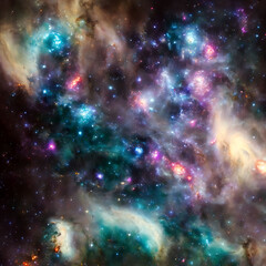 Fototapeta na wymiar Cosmos galaxy star nebula with gas clouds