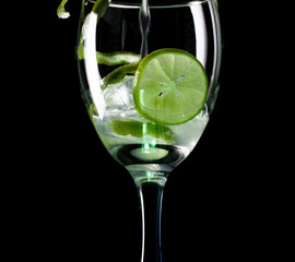 cocktail with lime