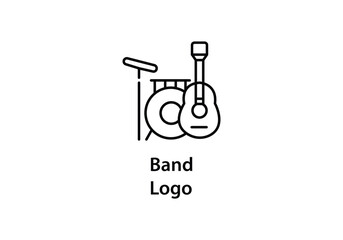 Set of vintage musical instrument logos.