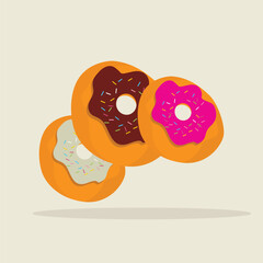 Donut Icon Illustration, Isolated Vector, Cartoon Style Food Concept, Design Suitable For Web Landing Page, Banner, Sticker, Background, Poster